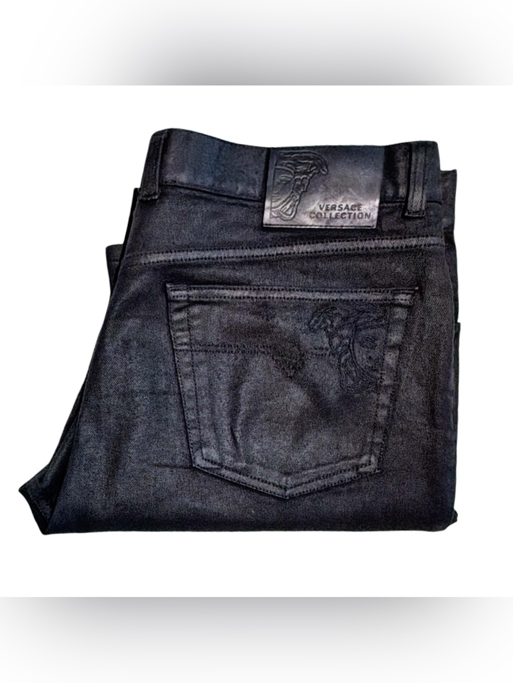 Versace Collection Men's Black Medusa Jeans | Straight Fit Denim | Size 36 - Picture 12 of 14